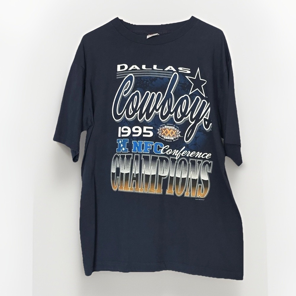 Vintage 1995 Dallas Cowboys NFC‎ Champions Shirt Mens XL 90s NFL Super Bowl XXX